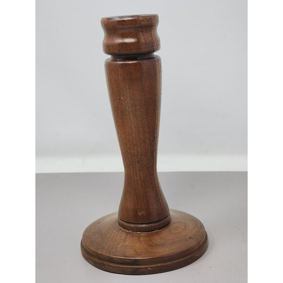 Handcrafted Wooden Candle‎ Holder By Frank Gries Primitive Pedestal - Picture 3 of 8